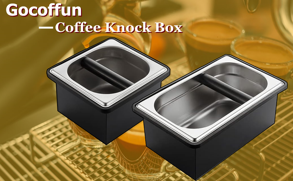 Gocoffun Espresso Coffee Knock Box, Stainless Steel Coffee Pucks
