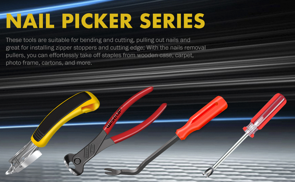 Alimtee 4Pcs Upholstery Staple Remover Tools Set Including