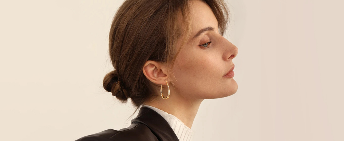 Gacimy Gold Chunky Hoop Earrings for Women