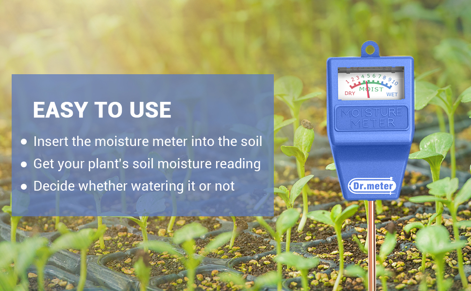 Soil Moisture Meter Tester for Plants Dr.meter Hygrometer Moisture Sensor for Houseplants