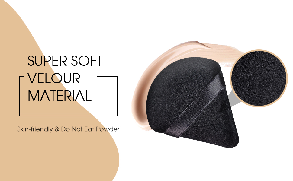 6 Pcs Triangle Powder Puff Face Soft Triangle Velvet Makeup Powder