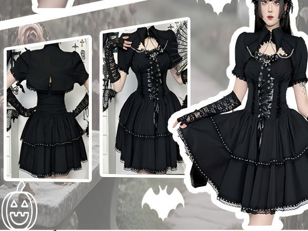 ゴシック　ワンピース　黒　ロリータ　ゴスロリ 楽天市場】LolitaAlice 黒 ワンピース 長袖 クラシカル ゴスロリ
