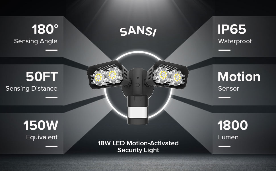 SANSI 18W LED Motion-Activated Security Light