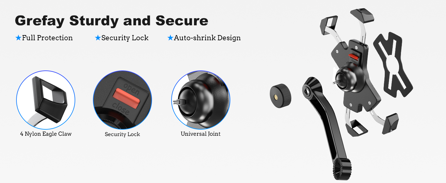 PB04ES Grefay Motorcycle Phone Mount