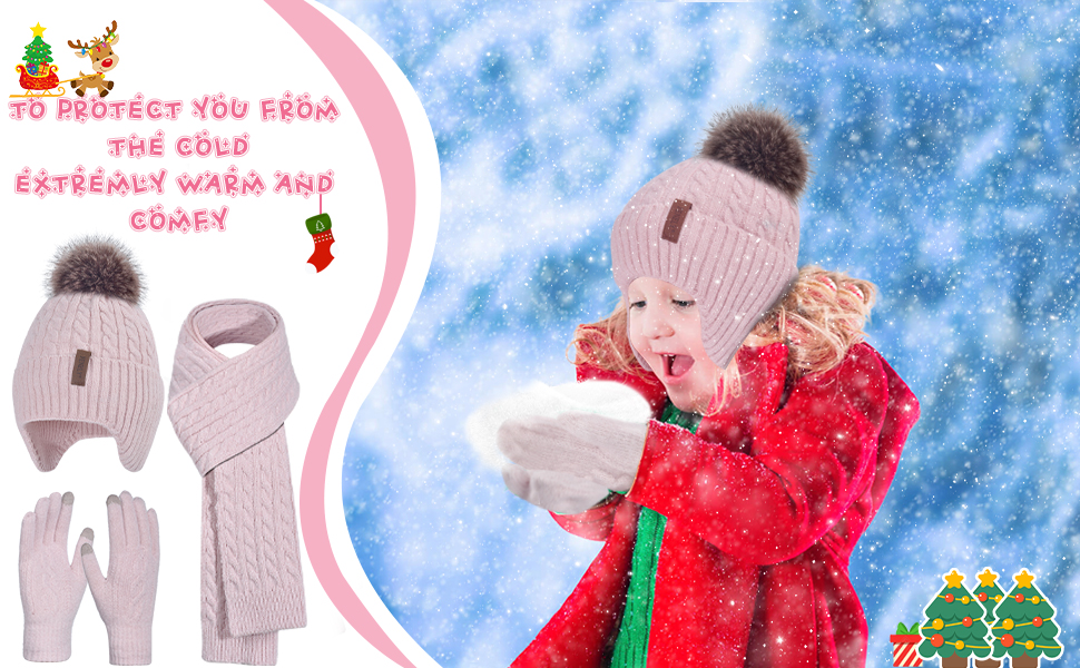 Kids Hat Gloves Scarf Set
