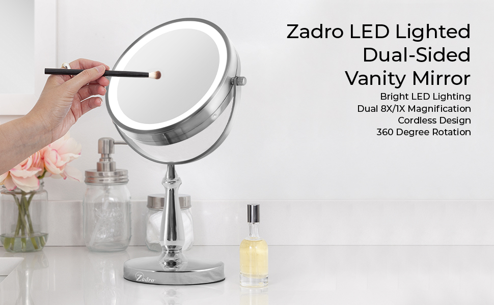 Zadro LED Lighted Makeup Mirror with Magnification & Swivel