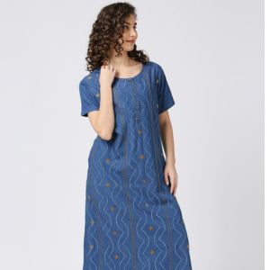 denim gown/ maxi/ nighty