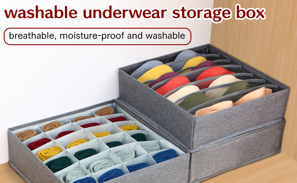 SEVENDOME 3 Pack Bra Fabric Underwear Organizer Dividers，5