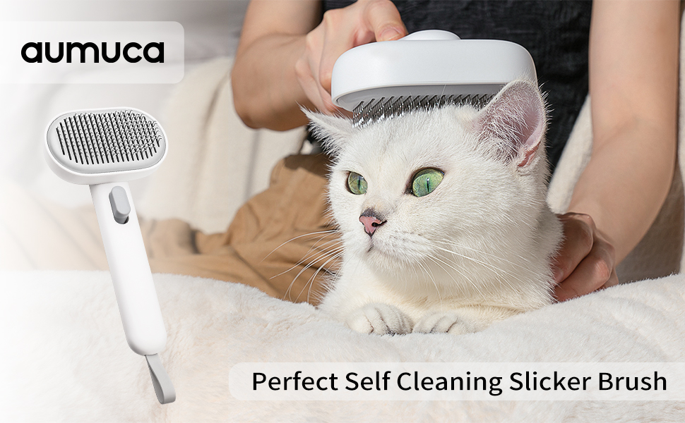 aumuca Cat Brush with Release Button, Cat Brushes for