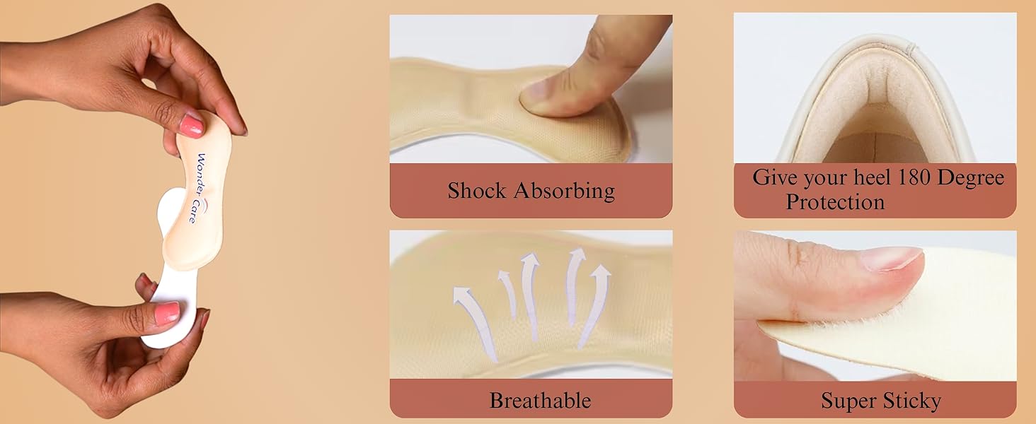 Cushion Inserts for Loose Shoes, Shoe Bite Protector Heel Pads Snugs