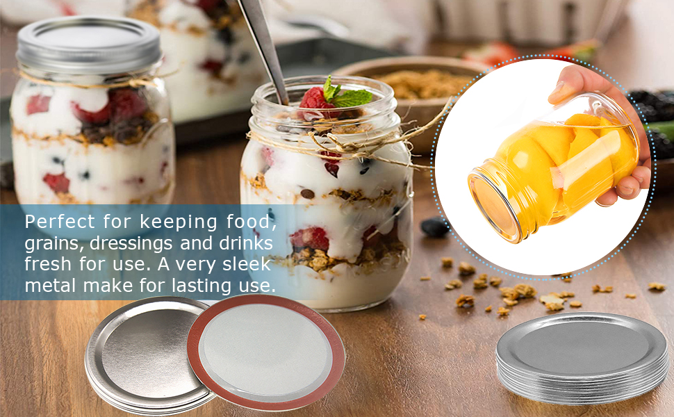 200Count Regular Mouth Canning Lids, 70MM Mason Jar Canning Lids, SplitType Mason