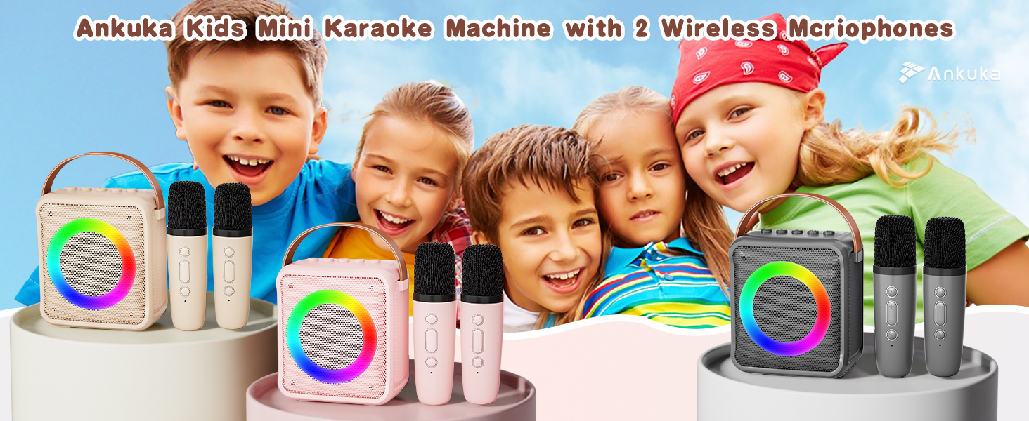 Ankuka Kids Karaoke Machine Toy for Girls, Mini Karaoke
