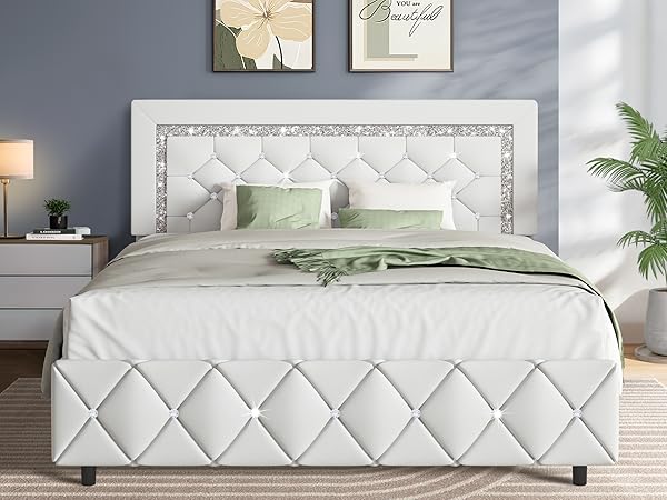 ◆つむぎ◆ Amazon.com: HOMBCK Bed Frames Twin, Girls Twin Bed Frame