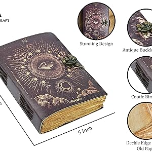 Amazon.com: Galaxy with Eye Vintage Leather Journal for Men