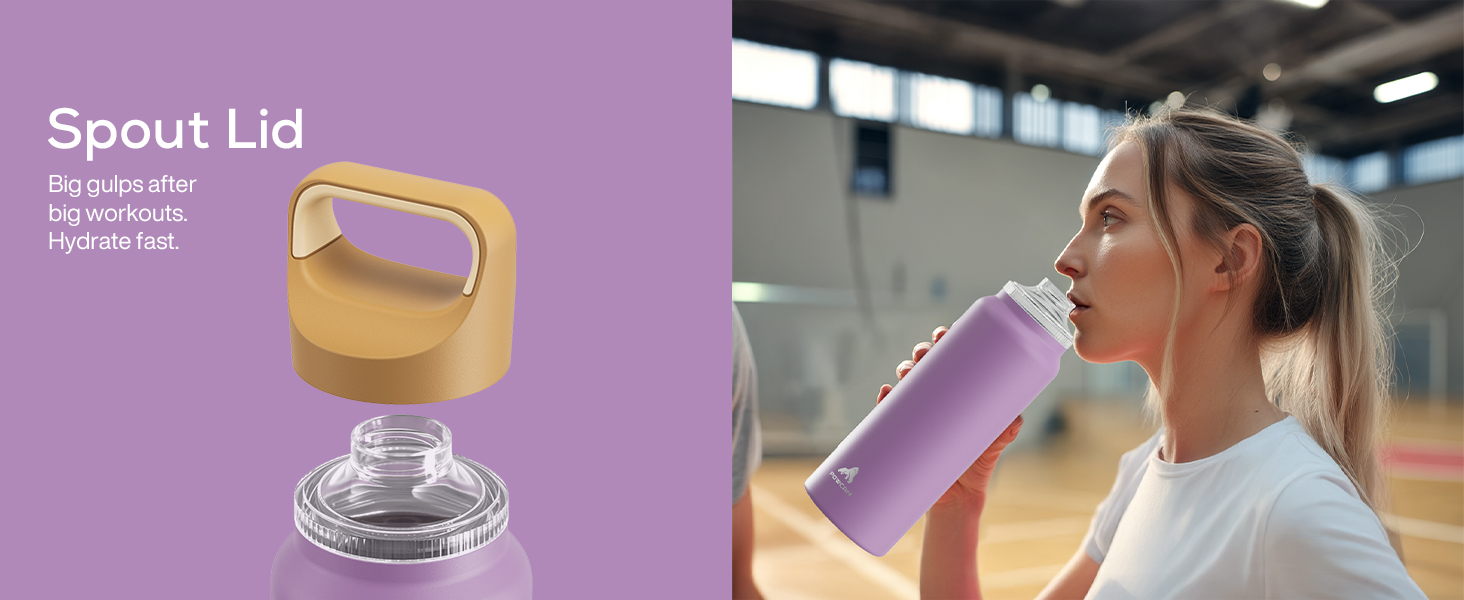 Spout Lid - Big gulps after big workouts. Hydrate fast.