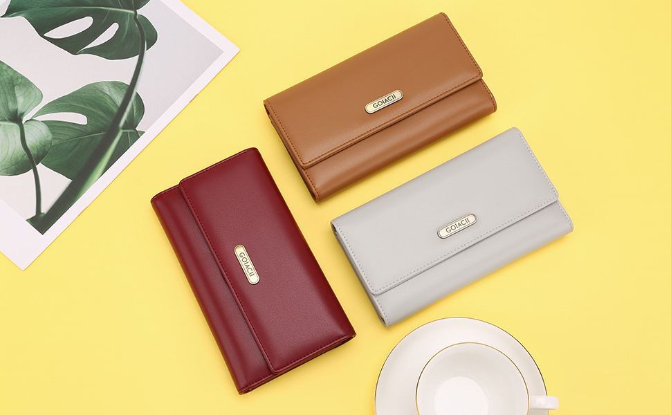 GOIACII Women's Wallet Trifold Clutch Wallet RFID Blocking