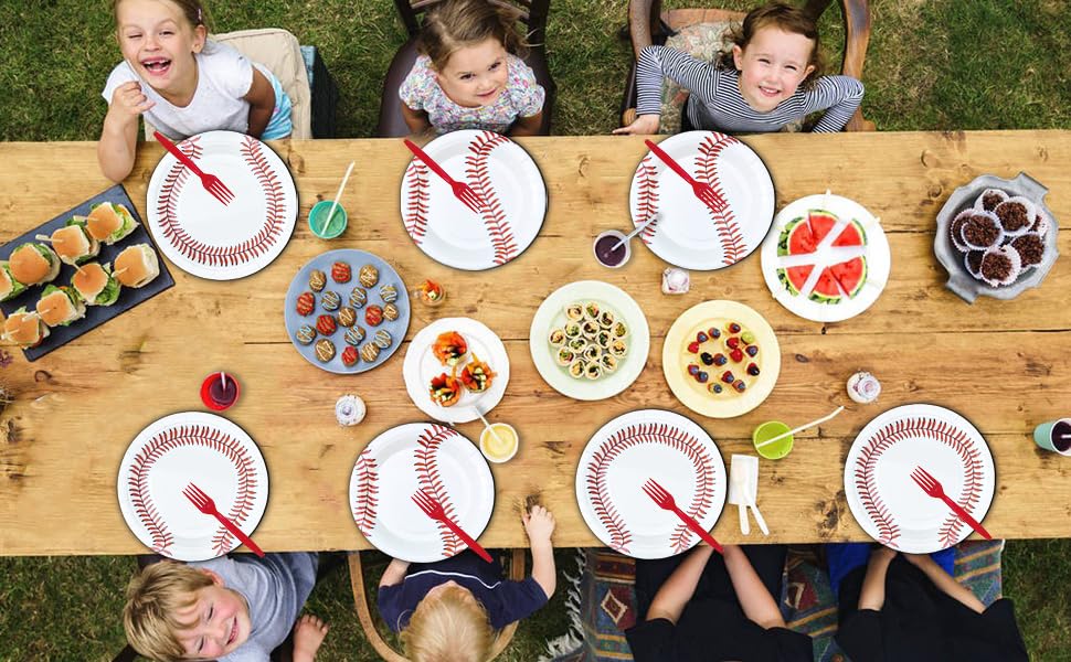 JUNCUIK Baseball Party Supplies, Baseball Plates and