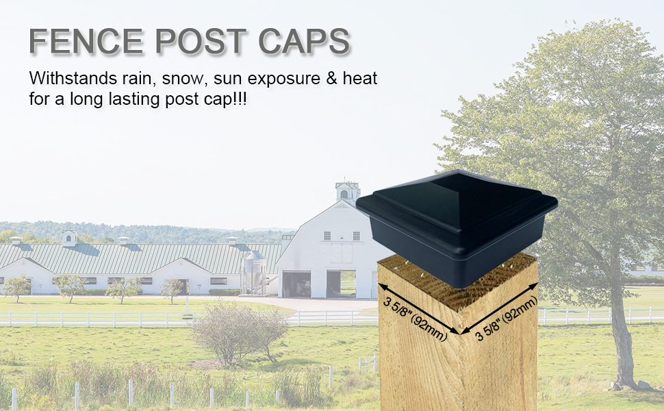 Suprom 4x4 Fence Post Caps for True/Actual 3 5/8" x 3 5/8" Wood Post