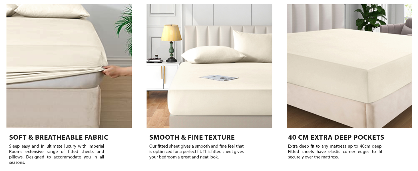 FITTED SHEET 40 CM CREAM