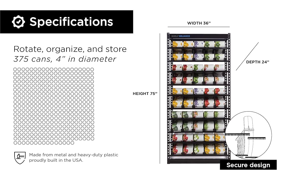 Shelf Reliance Can Rotation Organizer Large Canned Food