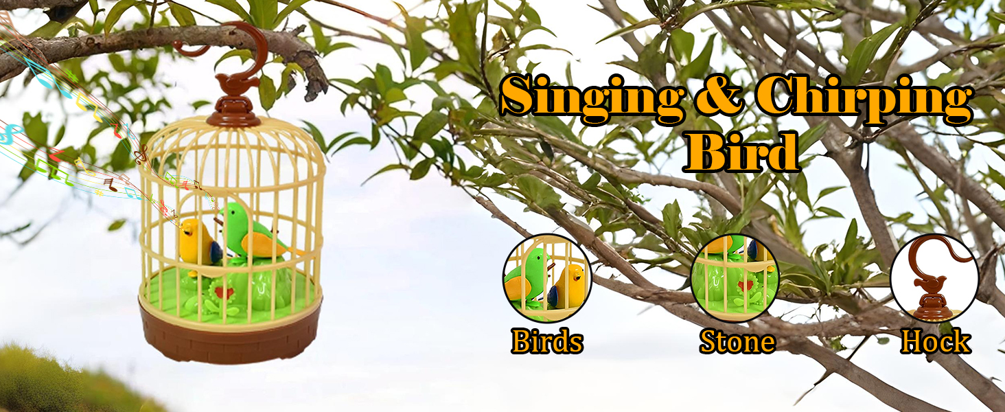 SPN-RECPP Singing Bird Toy  Chirping Bird Cage Toy  Fizzytech Bird Toy  Battery Operated Bird Toy