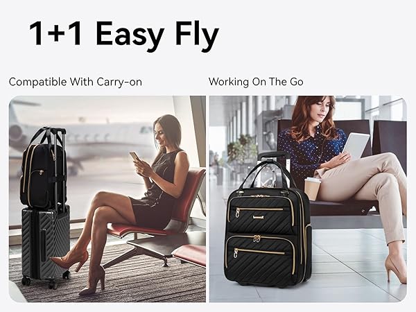 Soft Sided Personal Item Suitcase for Women Men