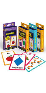 Carson Dellosa 4-Pack Early Learning Flash Cards for Preschool and Kindergarten