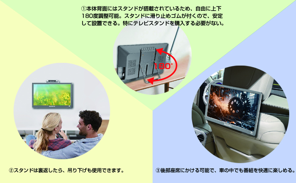14インチポータブルテレビ HDMI USB端子搭載 スタンド 車載 吊り下げ Amazon | 【2025新登場】14インチポータブルテレビ,HDMI・USB