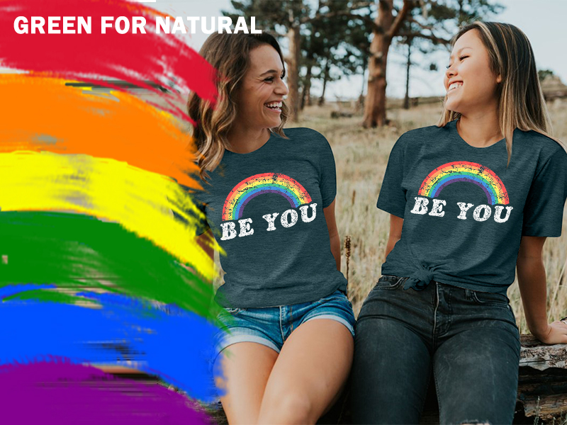 Pride Shirt Women Rainbow Graphic Tees