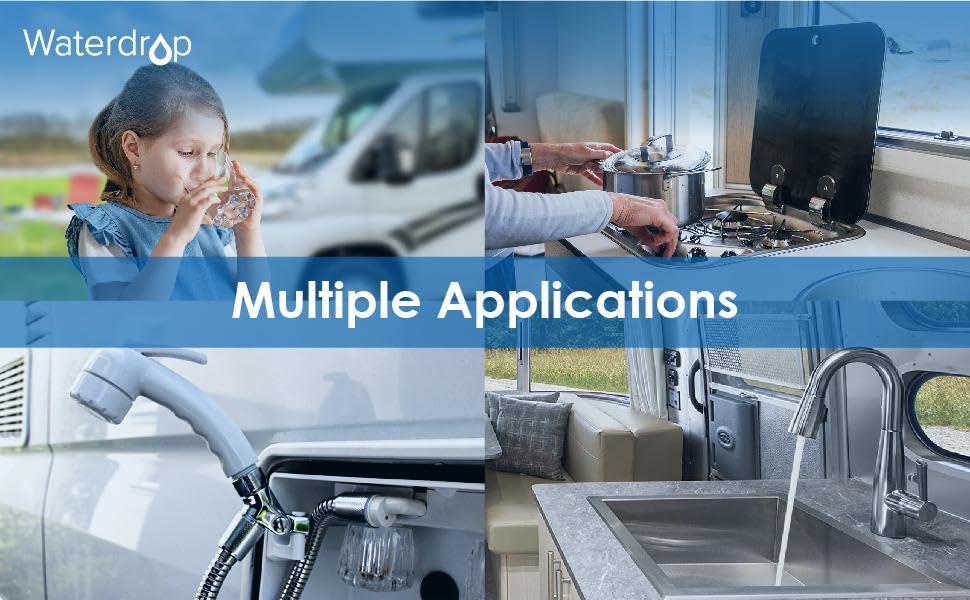 Waterdrop RV Inline Water Filter, NSF Certified, Reduces Chlorine, Bad