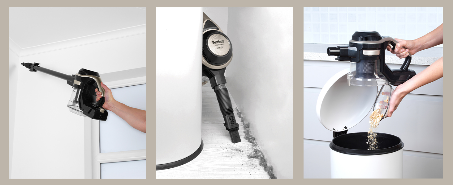 Beldray BEL0813P Airgility Plus Cordless Vacuum Cleaner, 29.6 V, 1.2 L