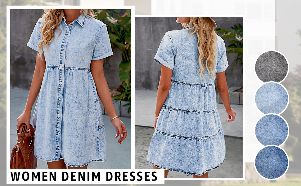 denim shirt dress for women