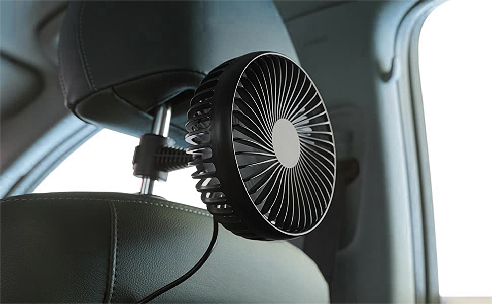 Qidoe Car Fan, 3 Speeds Adjustment Electric Auto Cooling