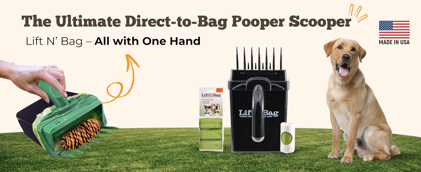 Lift N Bag Ultimate Pooper Scooper, Black/Black