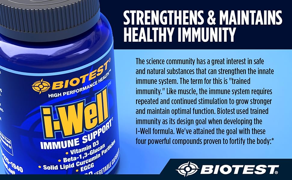 Biotest I-Well Immune Support Supplement Supplements Strengthens Immunity vitamins defense Glucan D3