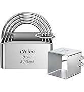 iNeibo Biscuit Cutter Set (5 Pcs/Set), Square Cookies Cutters with Handle, Professional Stainless...