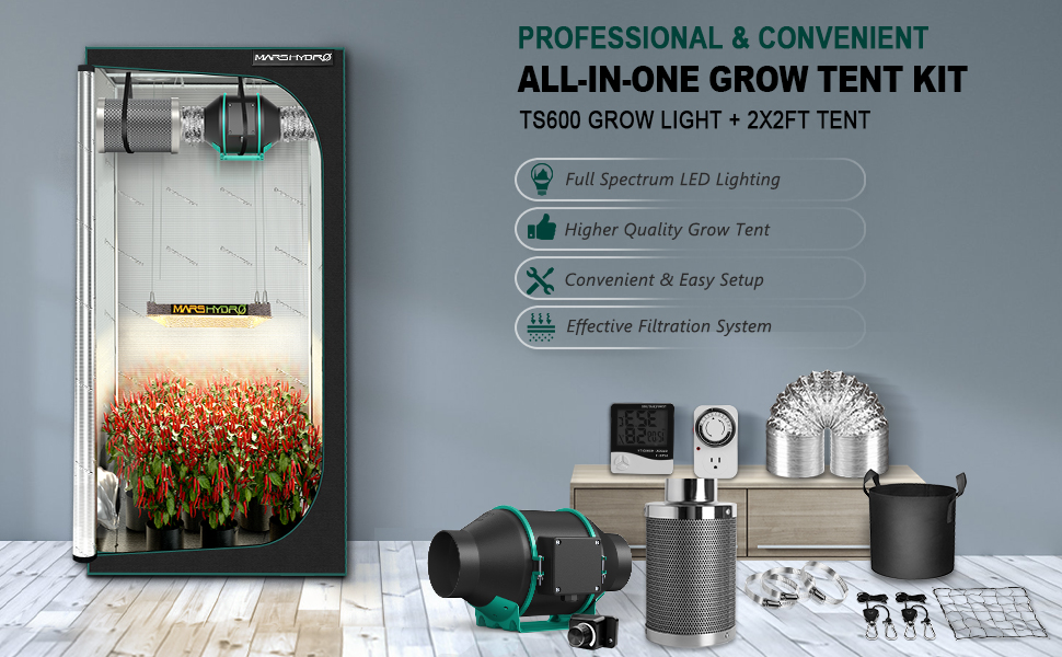 MARS HYDRO Grow Tent Kit kompletny zestaw TS600 W LED Grow