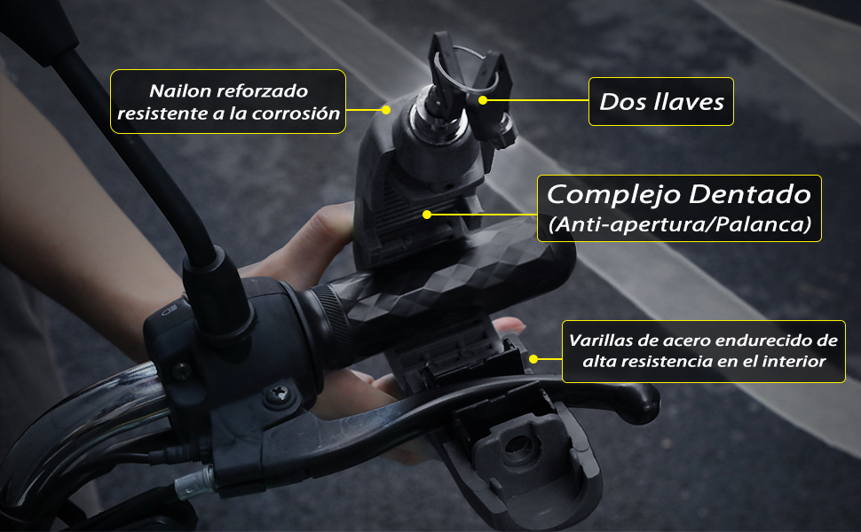Candado universal para manillar de motocicleta