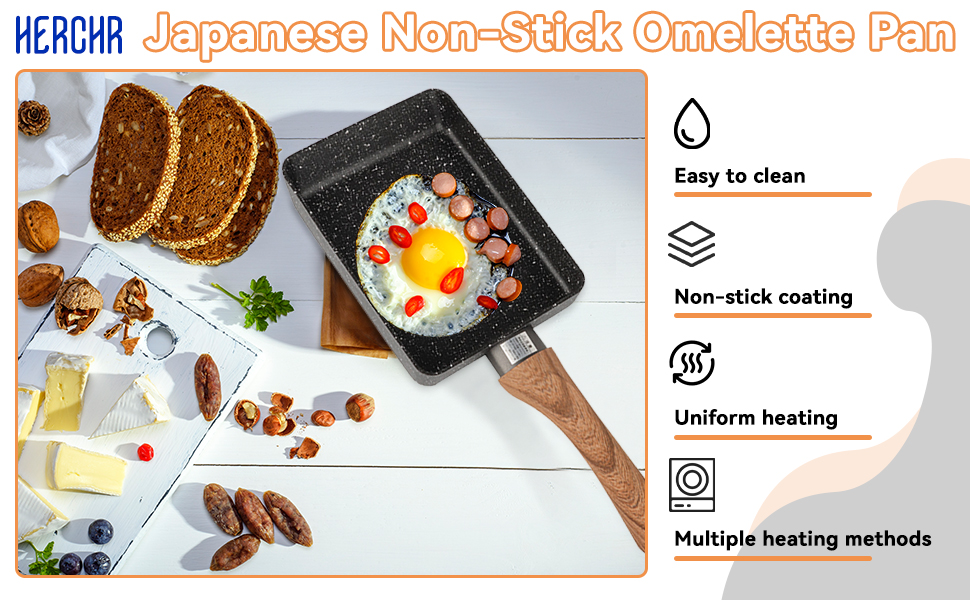 Japanese Omelette Pan Induction,Tamagoyaki Pan Square Japanese Omelette