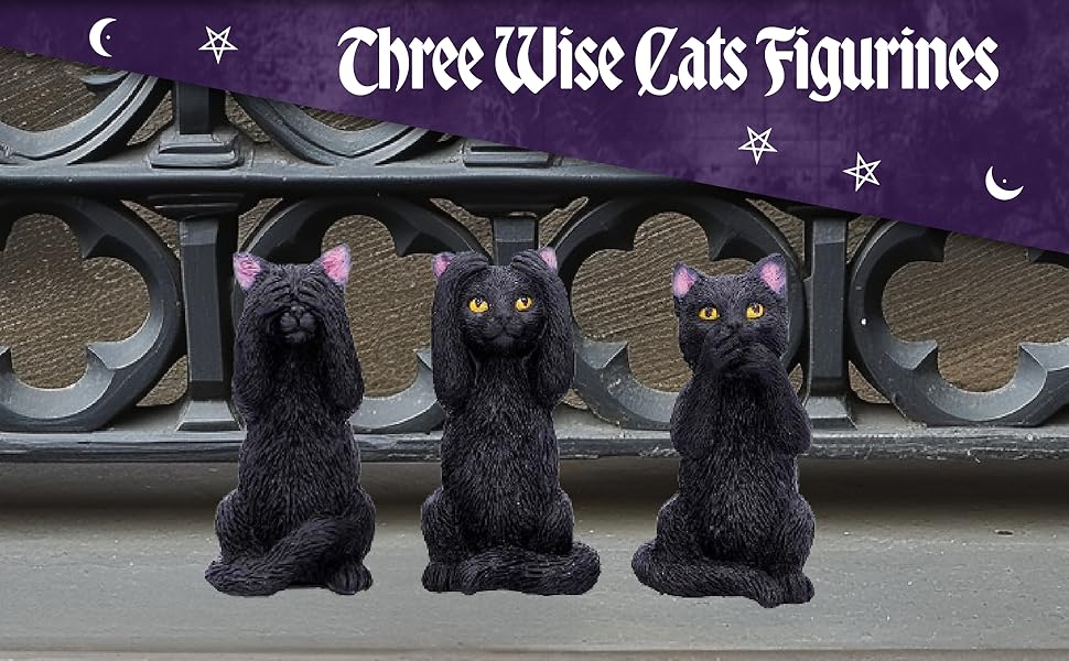 Amazon.com: Nemesis Now Three Wise Felines Black Cat