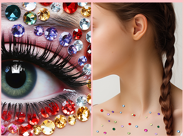 Amazon.com: Face Gems Kit with Makeup Glue, Hair Gems