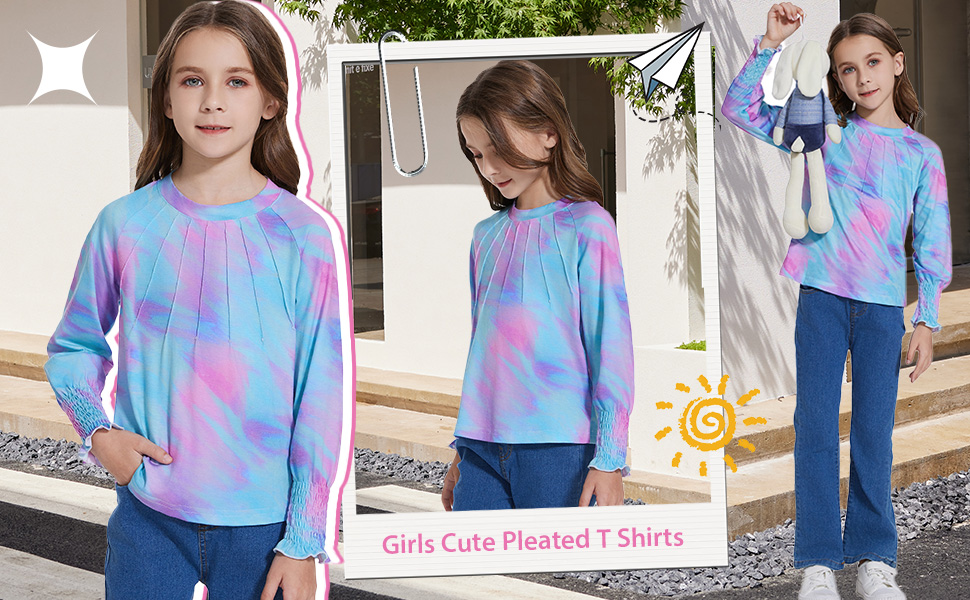 girls pleated t-shirts