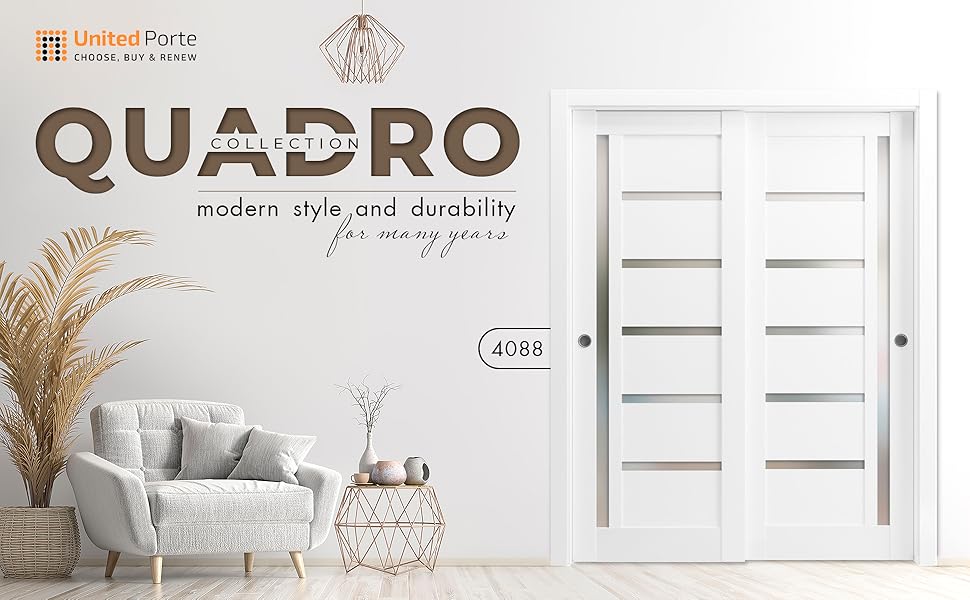 Sliding Closet Bypass Doors 84 x 96 with Hardware | Quadro