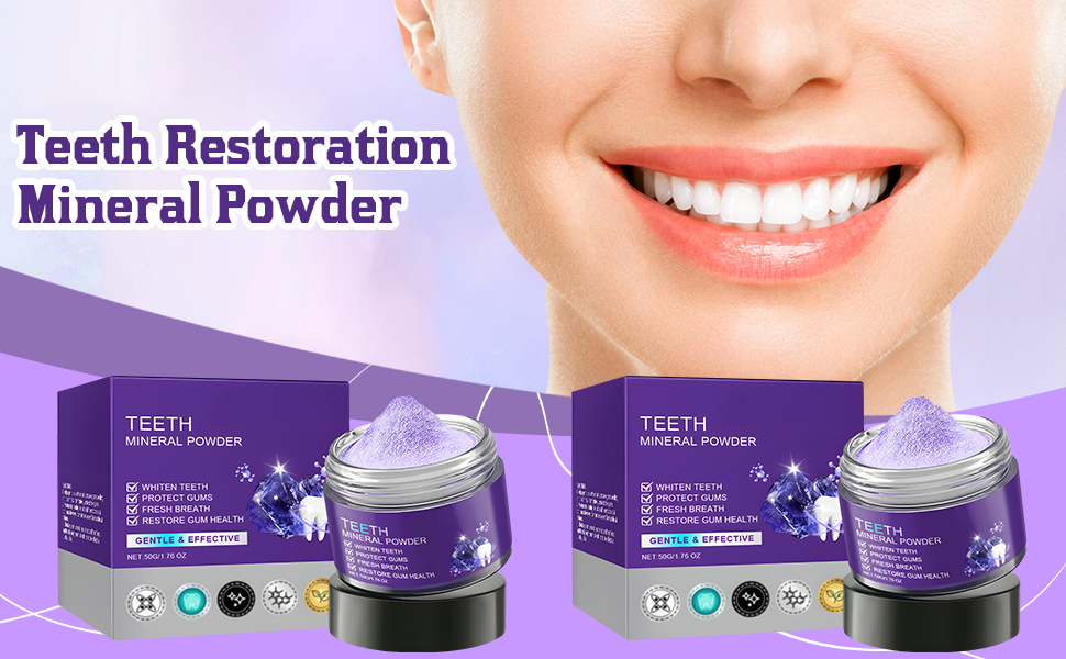Amazon.com : 2PCS Teeth Restoration Mineral Powder, Mineral Tooth - Soft Mineral Hack Repairs Teeth And Gums