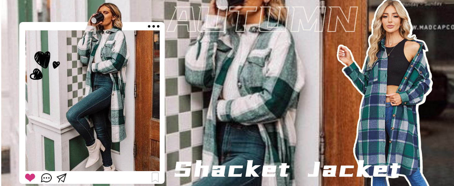 Womens Long Flannel Jacket