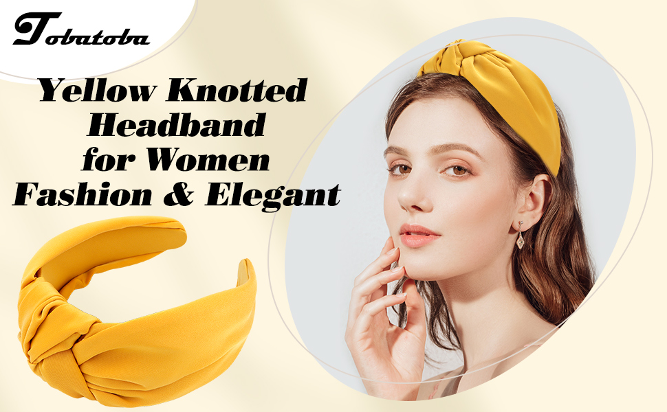 TOBATOBA Yellow Headband Women Knotted Headband for Women
