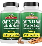 Peruvian Naturals Cat's Claw Herbal Supplement 300 Capsules - Uña de Gato 2400mg of Vegan, 100% N...
