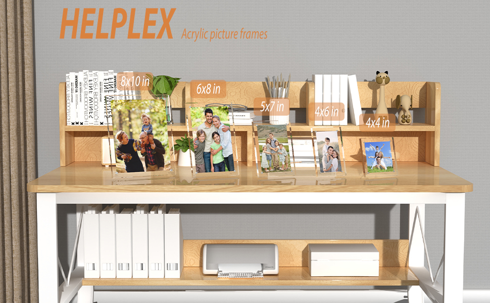 HELPLEX Picture Frames, 1 Pack 4x4 inch Acrylic Picture