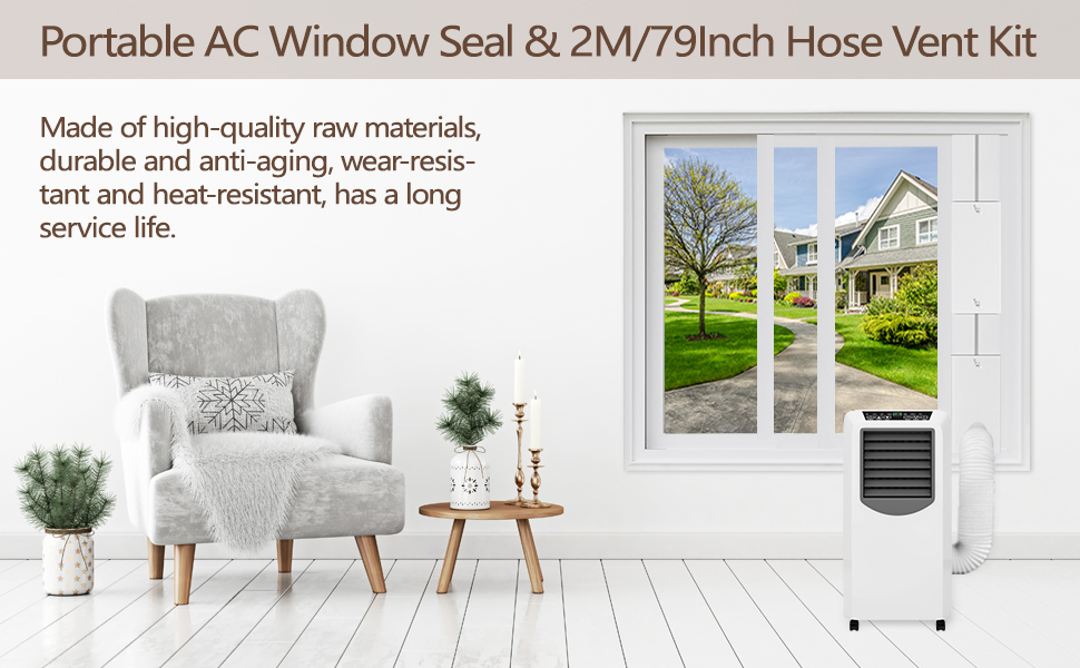 Estoder Portable Air Conditioner Window Vent Kit with 5.9" Exhaust Hose (Length Up To 79