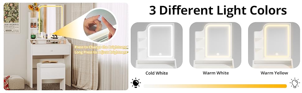 likimio vanity with lights